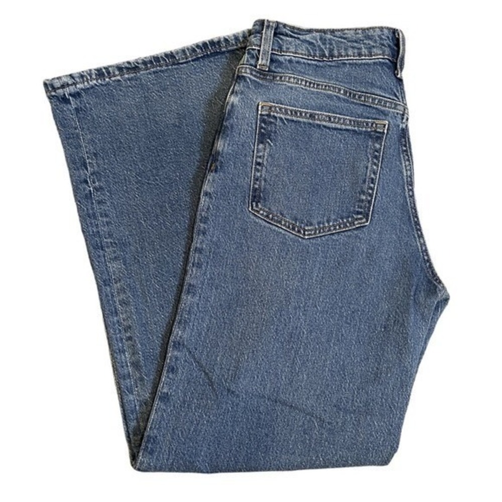 H&M Wide Leg High Rise Jeans Blue Stretch Medium Wash Denim 6 - Picture 2 of 8